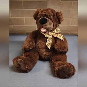 Ganz SOFT BROWN POTTS THE TEDDY BEAR W/ POLKA DOT BOW 15" PLUSH STUFFED ANIMAL